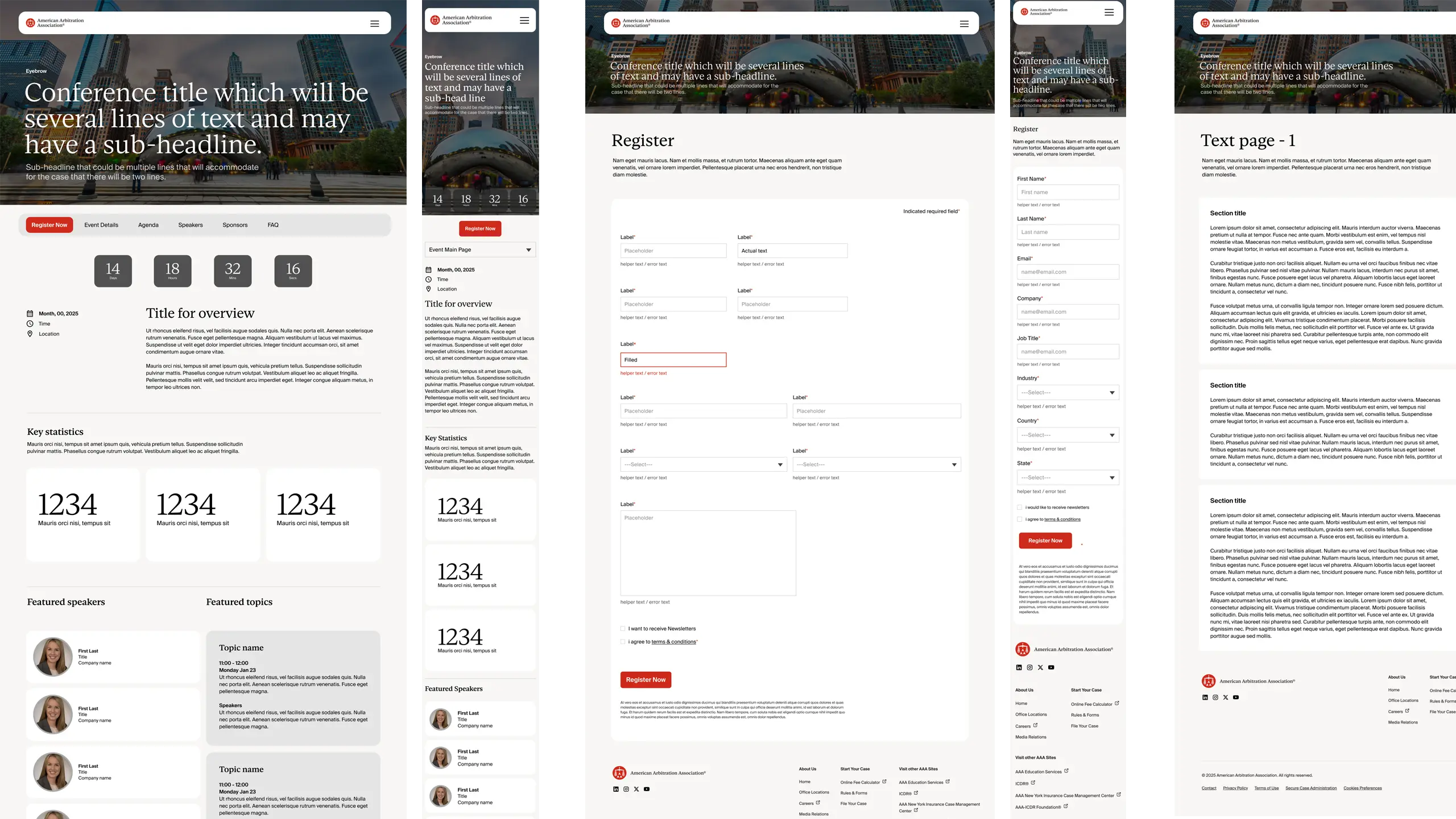 AAA Event Website Templates